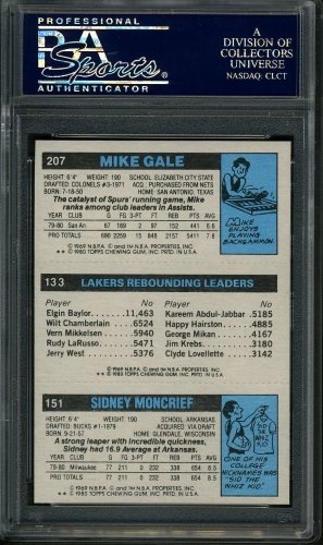 1980 Topps  Moncrief / Jabbar / Gale PSA 10 #23351565 - Back