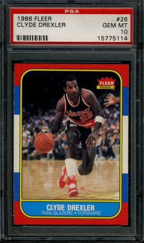1986 Fleer #026 Clyde Drexler PSA 10 #15775114