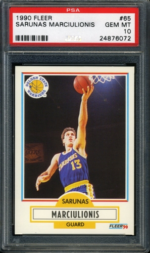 1990 Fleer #065 Sarunas Marciulionis PSA 10 #24876072