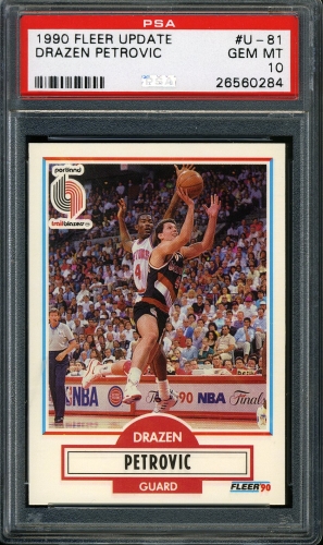1990 Fleer Update #U-081 Drazen Petrovic PSA 10 #26560284