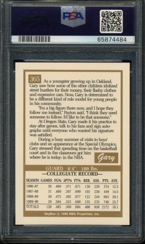 1990 SkyBox #365 Gary Payton PSA 9 #65874484 - Back