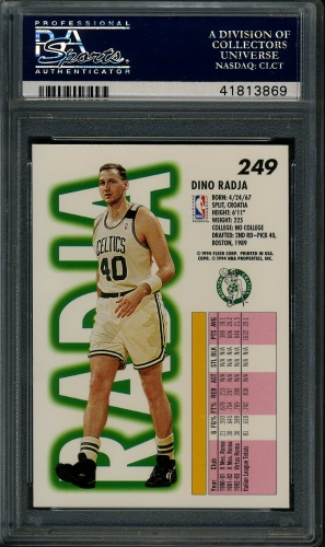1993 Fleer #249 Dino Radja PSA 10 #41813869 - Back