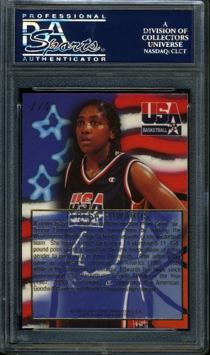 1994 Flair USA #114 Teresa Edwards PSA 10 #24852918 - Back