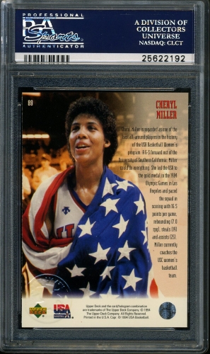1994 Upper Deck USA Basketball #089 Cheryl Miller PSA 10 #25622192 - Back