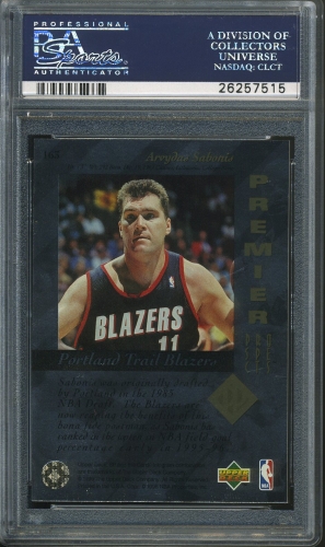 1995 SP #163 Arvydas Sabonis PSA 10 #26257515 - Back