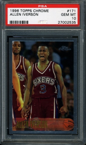1996 Topps Chrome #171 Allen Iverson PSA 10 #27002535