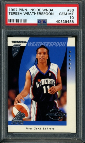 1997 Pinnacle Inside WNBA #046 Teresa Weatherspoon PSA 10 #40839488