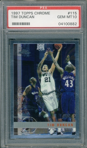 1997 Topps Chrome #115 Tim Duncan PSA 10 #04100882