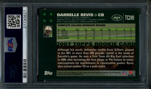 2007 Topps Chrome #TC249 Darrelle Revis PSA 10 #27730827 - Back