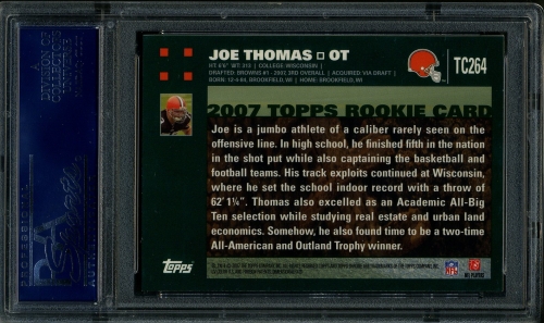 2007 Topps Chrome #TC264 Joe Thomas PSA 10 #21441204 - Back