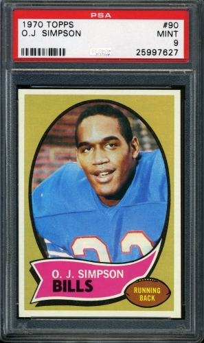 1970 Topps #090 O.J. Simpson PSA 9 #25997627