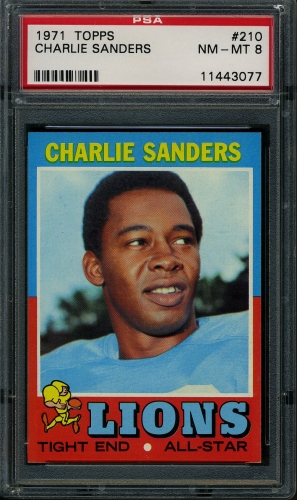 1971 Topps #210 Charlie Sanders PSA 8 #11443077