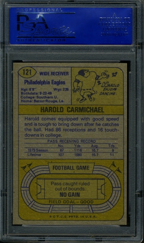 1974 Topps #121 Harold Carmichael PSA 9 #31417660 - Back