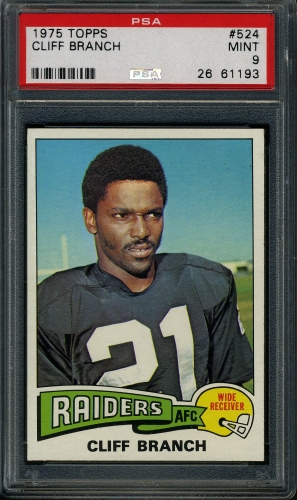 1975 Topps #524 Cliff Branch PSA 9 #26161193