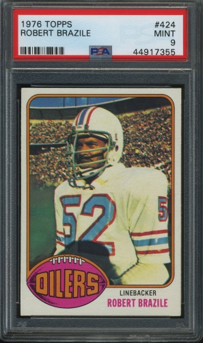 1976 Topps #424 Robert Brazile PSA 9 #44917355