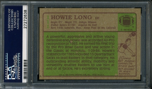 1984 Topps #111 Howie Long PSA 10 #27272638 - Back