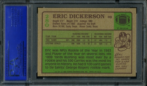 1984 Topps #280 Eric Dickerson PSA 10 #81441836 - Back