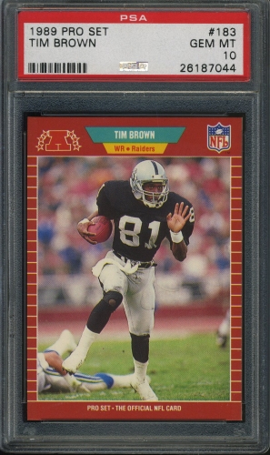 1989 Pro Set #183 Tim Brown PSA 10 #26187044