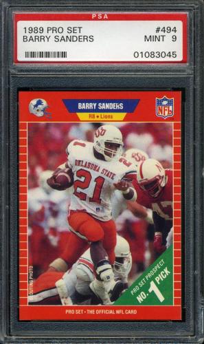 1989 Pro Set #494 Barry Sanders PSA 9 #01083045