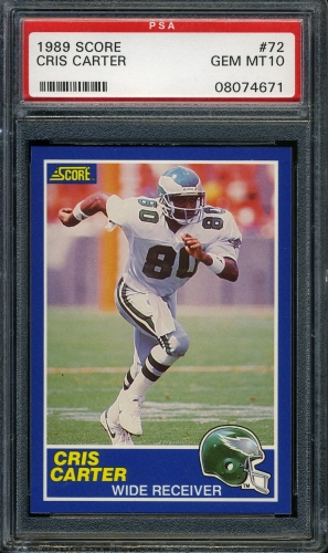 1989 Score #072 Cris Carter PSA 10 #08074671
