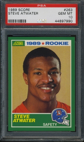 1989 Score #263 Steve Atwater PSA 10 #44897990