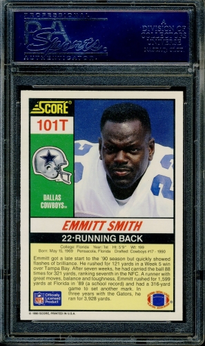 1990 Score Supplemental #101T Emmitt Smith PSA 10 #19599255 - Back