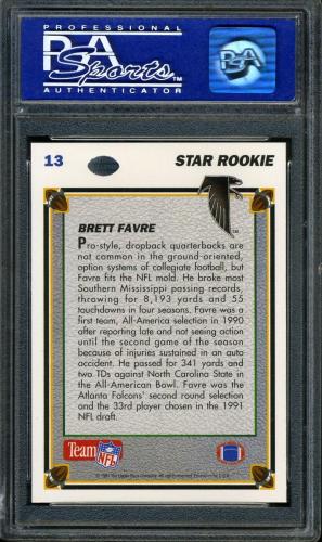 1991 Upper Deck #013 Brett Favre PSA 9 #08074677 - Back