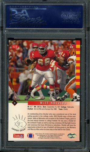 1993 SP #123 Will Shields PSA 10 #21586194 - Back