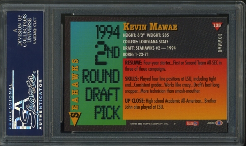1994 Bowman #135 Kevin Mawae PSA 10 #23917174 - Back