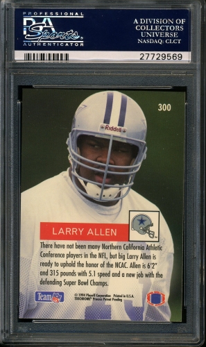 1994 Playoff #300 Larry Allen PSA 10 #27729569 - Back