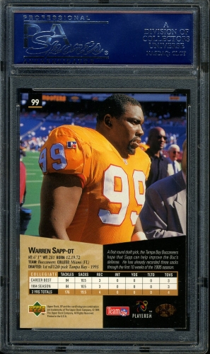 1995 SP #099 Warren Sapp PSA 10 #17955626 - Back