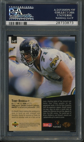 1995 SP #147 Tony Boselli PSA 10 #28733873 - Back