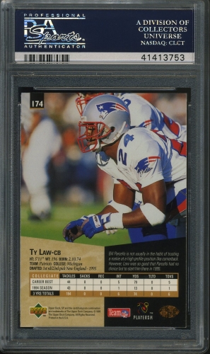 1995 SP #174 Ty Law PSA 10 #41413753 - Back