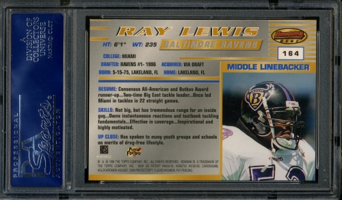 1996 Bowman's Best #164 Ray Lewis PSA 10 #17944079 - Back