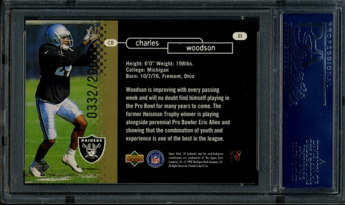 1998 SP Authentic #023 Charles Woodson PSA 10 #01400761 - Back