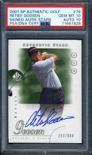 2001 SP Authentic Signed Authentic Stars #78 Retief Goosen PSA 10 #71667828