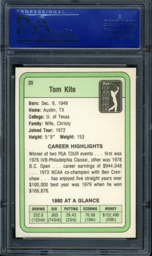 1981 Donruss #020 Tom Kite PSA 10 #81483447 - Back