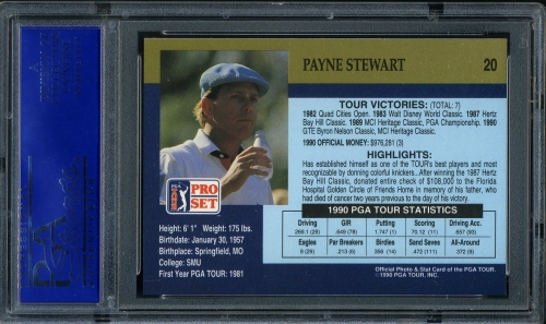 1990 Pro Set #020 Payne Stewart PSA 10 #81377342 - Back