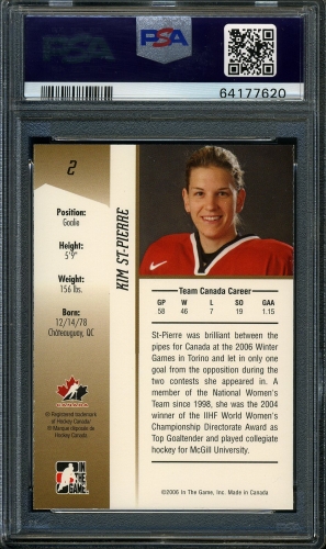 2006 ITG Going For Gold Women's National Team #002 Kim St.-Pierre PSA 9 #64177620 - Back