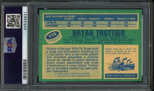 1976 O-Pee-Chee #115 Bryan Trottier PSA 9 #64534831 - Back