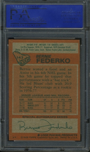 1978 Topps #143 Bernie Federko PSA 9 #31628283 - Back