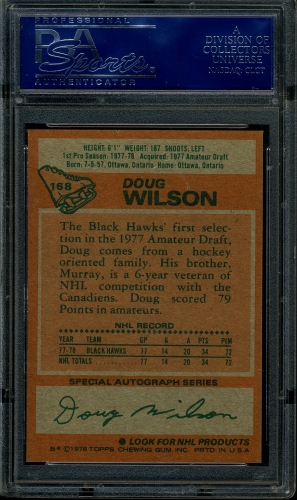 1978 Topps #168 Doug Wilson PSA 10 #15905129 - Back