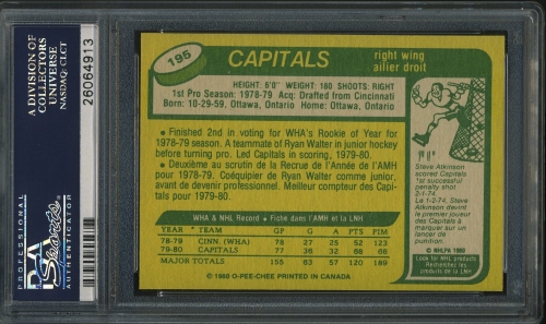 1980 O-Pee-Chee #195 Mike Gartner PSA 10 #26064913 - Back