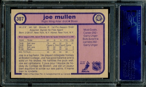 1982 O-Pee-Chee #307 Joe Mullen PSA 10 #19341171 - Back