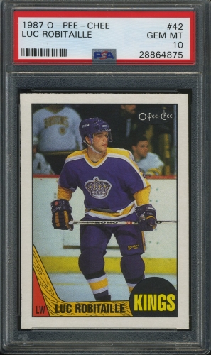 1987 O-Pee-Chee #042 Luc Robitaille PSA 10 #28864875