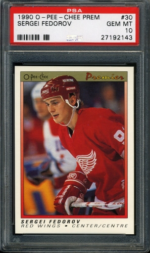 1990 O-Pee-Chee Premier #030 Sergei Fedorov PSA 10 #27192143