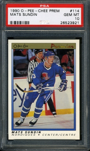 1990 O-Pee-Chee Premier #114 Mats Sundin PSA 10 #26523921