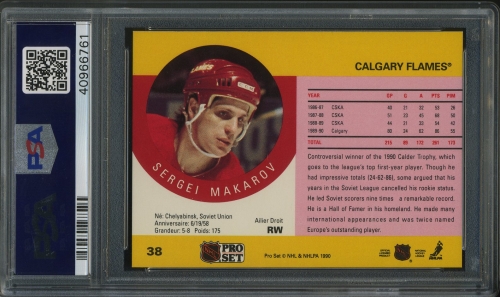 1990 Pro Set #038 Sergei Makarov PSA 10 #40966761 - Back