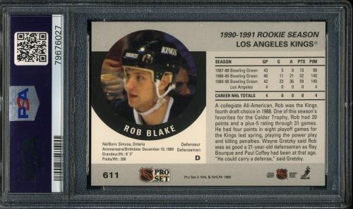 1990 Pro Set #611 Rob Blake PSA 10 #79676027 - Back