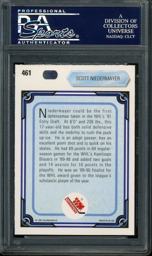 1990 Upper Deck #461 Scott Niedermayer PSA 10 #24194735 - Back